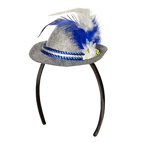 Boland 54239 - Haarreif Helena, Dirndl-Accessoire, Kopfbedeckung, Volksfest, Bayer, Bayerin, Tracht, Kostüm, Karneval, Mottoparty, Grau von Boland