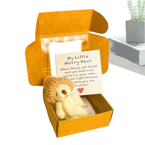 Bear Stuffed Tier, handgemacht, klein, in Geschenkbox, 8,9 x 3,9 cm, kompaktes Design, niedliches Haustier-Budy, mit inspirierender Karte für Heimdekoration, Geschenk, Selbstpflege-Momente Bear Stuffed Tier, handgemacht, klein, in Geschenkbox, 8,9 x 3,9 cm, kompaktes Design, niedliches Haustier-Budy, mit inspirierender Karte für Heimdekoration, Geschenk, Selbstpflege-Momente von Générique