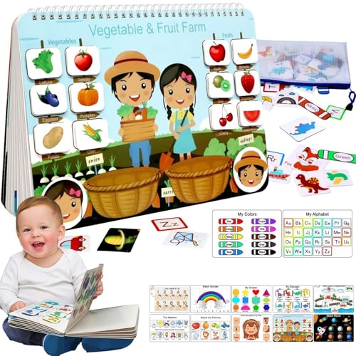 Beschäftigtes Buch für Kleinkinder, Vorschule beschäftigtes Buch – Aktivitätenbuch für Vorschule mit 12 Seiten, Aktivitätsheft, Spielzeugordner, Vorschul-Lernbuch für Beschäftigtes Buch für Kleinkinder, Vorschule beschäftigtes Buch – Aktivitätenbuch für Vorschule mit 12 Seiten, Aktivitätsheft, Spielzeugordner, Vorschul-Lernbuch für von Générique