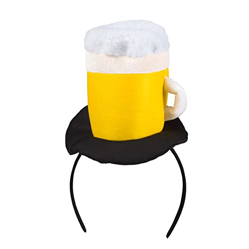 Boland 54244 - Haarreif Prost, Tiara mit Bierglas, Kopfschmuck, Accessire, Volksfest, Kostüm, Karneval, Mottoparty, Gelb von Boland