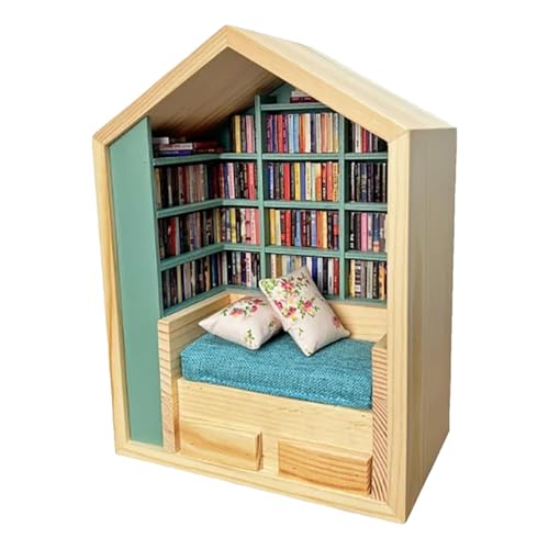 Booknook Kits, Puzzle Booknook, Creative Craft Wooden Decoration Creative Build Artistic Hobby, House Library for Boys and Girls, 3,94 x 1,97 x 7,09 Zoll von Générique