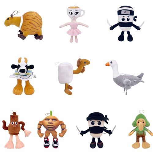 Brainrot 10 Stück Italienische Plüschtiere, Brainrot Plüschtiere, 25 cm große Plüschtiere, lustige Tralalero Tralala Plüschpuppen für Kinder und Erwachsene, für Brainrot Fans ab 6 Jahren von Générique