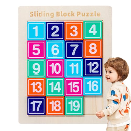Brettspiel Schieber-Puzzle, Schiebe-Puzzlespiel mit Zahlen – Holzpuzzle – Puzzle mit manueller Geschwindigkeit, chinesisches historisches Charakterdesign, Spielzeug von Générique