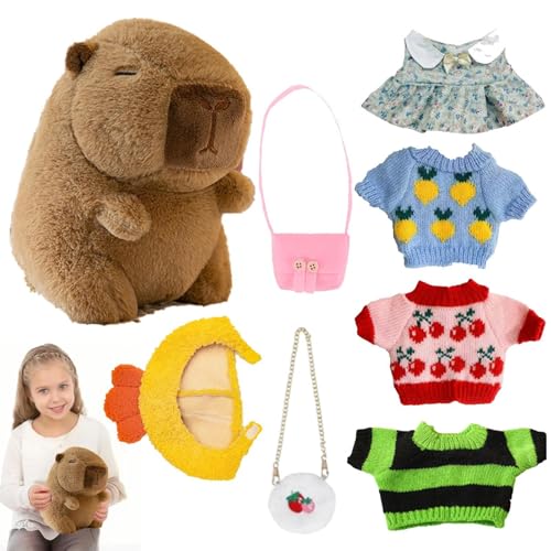 Capybara Plüschtier mit Kleidung, Capybara Plüschtier - Cute Capybara mit Kopfbedeckung, Plüsch, Winterspielzeug | Kleiden Sie niedliche Plüschtiere, ein Capybara Plüschtier von dess Capybara Plüschtier mit Kleidung, Capybara Plüschtier - Cute Capybara mit Kopfbedeckung, Plüsch, Winterspielzeug | Kleiden Sie niedliche Plüschtiere, ein Capybara Plüschtier von dess von Générique
