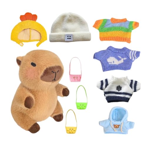 Capybara Plüschtier mit Kleidung – Plüsch-Set Capybara 9,06 Zoll, Capybara aus Plüsch, Capybara aus niedlichem Plüsch | Kleine Kleidung, Huttaschen, Plüschhemd zum Sammeln P Capybara Plüschtier mit Kleidung – Plüsch-Set Capybara 9,06 Zoll, Capybara aus Plüsch, Capybara aus niedlichem Plüsch | Kleine Kleidung, Huttaschen, Plüschhemd zum Sammeln P von Générique
