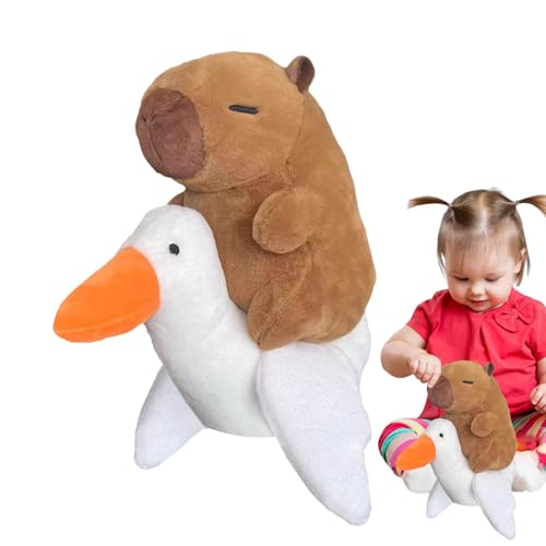 Capybara Plushie Plüschtier Capybara – Kissen in Schwanform, Plüschtier niedlich, 35 cm – Kissen mit Cartoon-Umarmung, Nickerchen, Auto-Dekoration, Heimdekoration für Erwachsene von Générique