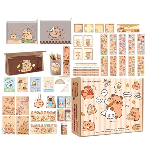 Capybara Schulbedarf | Ästhetisches Schreibwaren-Set für Tiere | Vielseitiges Schulzubehör für Jungen Mädchen Jugendliche Schüler Capybara Schulbedarf | Ästhetisches Schreibwaren-Set für Tiere | Vielseitiges Schulzubehör für Jungen Mädchen Jugendliche Schüler von Générique