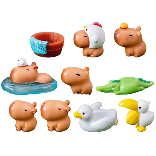 Cartoon-Tierfiguren | Capybara Park Figuren Set 10 Stück, niedliche Capybara-Geschenke, Landschaftsdekoration, Foto-Requisiten für , Erwachsene Cartoon-Tierfiguren | Capybara Park Figuren Set 10 Stück, niedliche Capybara-Geschenke, Landschaftsdekoration, Foto-Requisiten für , Erwachsene von Générique