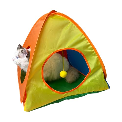 Cat Portable Zelt, Exercise Shelter, 19,69 x 18,11 Zoll, Lightweight Travel Crate, Breathable Mesh Enclosure, Colorful Foldable Design, Ideal for Garden, Balcony, Lawn, Indoor Use, Mehrfarbig von Générique