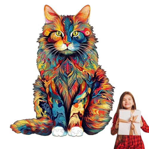 Cat Puzzle – Stuple Shape Yigsaw, künstlerisches Holzpuzzle | komplexe Handwerkskunst mit bunten Details für die Herausforderung des Gehirns, den mentalen Fokus, die lustige Bindung Cat Puzzle – Stuple Shape Yigsaw, künstlerisches Holzpuzzle | komplexe Handwerkskunst mit bunten Details für die Herausforderung des Gehirns, den mentalen Fokus, die lustige Bindung von Générique