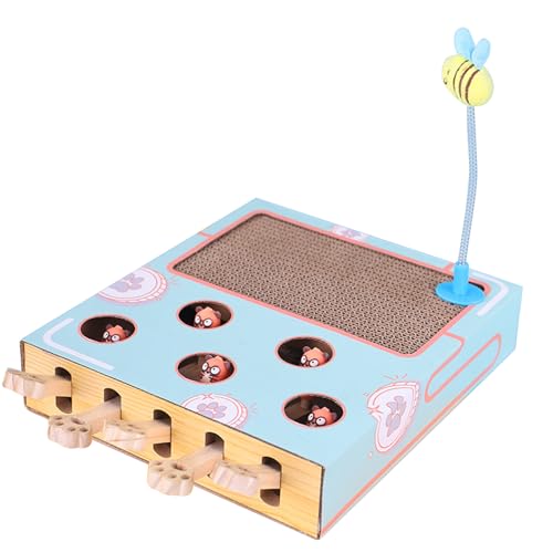 Cat Puzzle Toy – Cat Entertainment Pad, Kognitive Scratch Game | Curiosit 3-in-1-Spielbox mit Maus-Slotmaschine, Federstab im Inneren, Aktivitätsspiel im Gehirn, lustige Matte Multiut von Générique