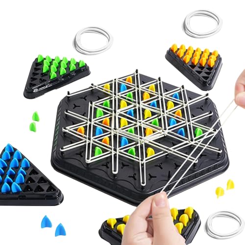 Chain Chess Game, Rubber Band Strategy, 5,11 x 9,05 Zoll Geometry Brain Teaser, interaktives Lernspiel, Fun Puzzle Challenge für Kinder und Familie Game Night von Générique