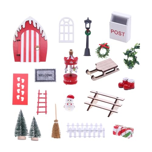 Christmas Doll House, Spielzeughaus, Miniatur, Holz-Weihnachtsbäume, 1:12, Maßstab 1:12, Spielzeugtür, Miniatur, mit Holzbäumen, Puppenhaus, Zubehör für Feiertagsfeiern und Dekoration Christmas Doll House, Spielzeughaus, Miniatur, Holz-Weihnachtsbäume, 1:12, Maßstab 1:12, Spielzeugtür, Miniatur, mit Holzbäumen, Puppenhaus, Zubehör für Feiertagsfeiern und Dekoration von Générique