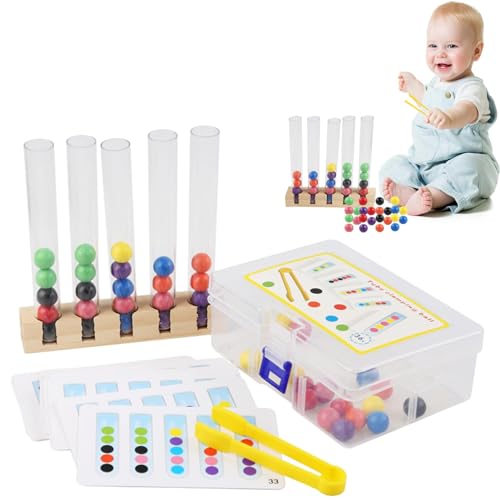 Clip Beads Tesing Tube Toys | Perlen passend zu einem Farbclip Reagenzglas für | buntes frühes Lernspielzeug für Zuhause, Schule, Reisen und Outdoor Clip Beads Tesing Tube Toys | Perlen passend zu einem Farbclip Reagenzglas für | buntes frühes Lernspielzeug für Zuhause, Schule, Reisen und Outdoor von Générique