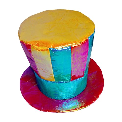 Clownhut - Verrückter Hut mit Regenbogenstreifen - Kostüm Oberteil in Bogenform für Erwachsene | Clownhut für Halloween, Faschingskostüm, Hut, Clo von Générique