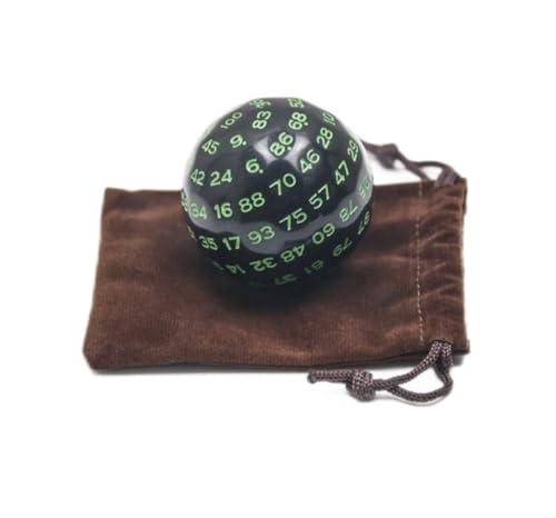 Polyedrische Würfel, 100 Seiten, Acryl, mit Tasche, für Rollenspiele, JDR, Brettspiele, Dungeons und Drachen, DND, Pathinder, Spielbuch, LDVELH, MTG (grün) von Générique