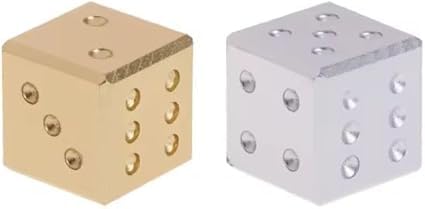 2 Stück D6 Metall Aluminium Würfel 6 Seiten für RPG JDR MTG DND LDVELH Dungeons und Drachen (Gold) von Générique