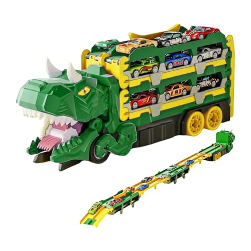 Dinosaurier-Auto-Transporter-Truck, der frisst – faltbarer Transport-Dinosaurier-Fahrzeug-Satz | Verwandeln Sie das Spielspiel einer C-Spur von Générique