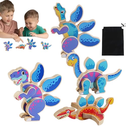 Dinosaurier-Puzzles für Dinosaurierblöcke aus Holz, magnetisches Dinosaurierspielzeug, mit Aufbewahrungstasche, 4 x Bausteine für Tiere, Puzzle, Bauspielzeug für die Früherziehung Dinosaurier-Puzzles für Dinosaurierblöcke aus Holz, magnetisches Dinosaurierspielzeug, mit Aufbewahrungstasche, 4 x Bausteine für Tiere, Puzzle, Bauspielzeug für die Früherziehung von Générique