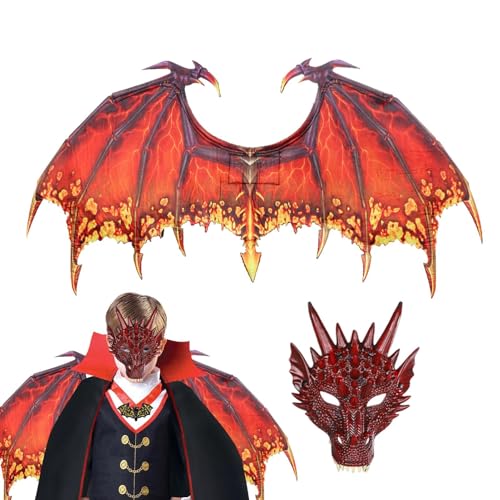 Dinosaurierkostüm-Set, Drachenzubehör, -Gesichtsmaske, Maskerade-Cosplay-Set mit -Gesichtsmaske und Flügel-Set für Halloween, Maskerade und Würfelpartys Dinosaurierkostüm-Set, Drachenzubehör, -Gesichtsmaske, Maskerade-Cosplay-Set mit -Gesichtsmaske und Flügel-Set für Halloween, Maskerade und Würfelpartys von Générique
