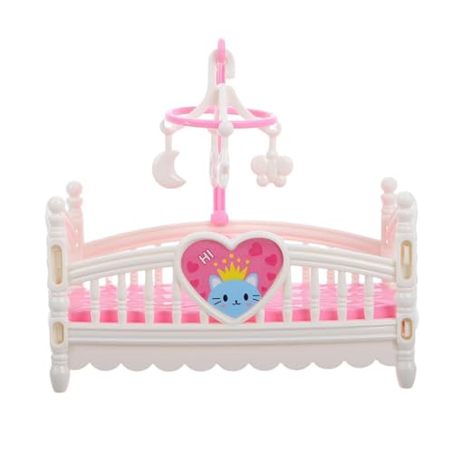 Doll House Crib – Miniatur-Hausmöbel – 12,5 x 7,3 x 11 cm Spielzeugmöbel-Set | Simulationsdekorationen von kreativen Zeichnungen Ornamente für Krippendekoration von Générique