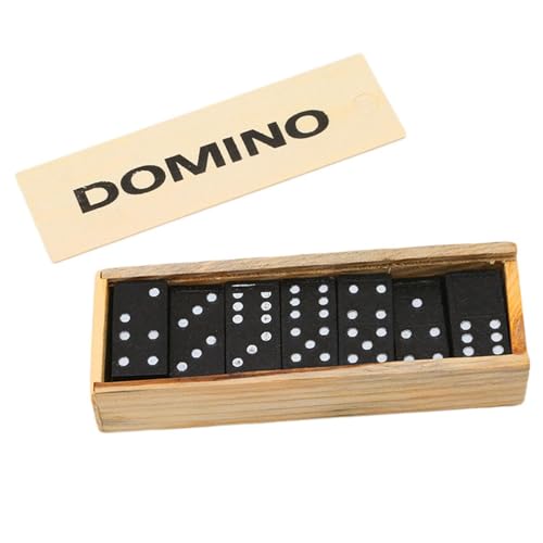 Dominoset - Double 6 Black Dominos mit Tragekoffer, 28 Fliesen | Mexikanisches Zug Dominospiel, Holzboxspiel aus Holz zur Verwaltung von Unterrichtshilfen für die Dominoset - Double 6 Black Dominos mit Tragekoffer, 28 Fliesen | Mexikanisches Zug Dominospiel, Holzboxspiel aus Holz zur Verwaltung von Unterrichtshilfen für die von Générique