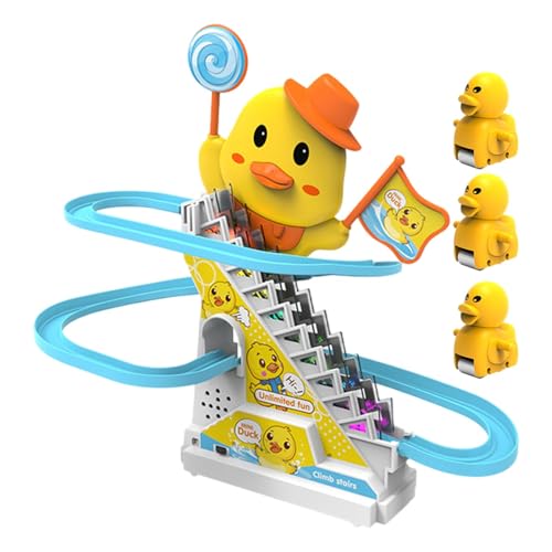Duck Treppenspielzeug | Elektrisches Little Duck Talming Stairs Tracks Slide Toy Duck Slide Spielzeug mit LED-Leuchten und Musik, Kletterspielzeug für Kinder ab 3 Jahren von Générique