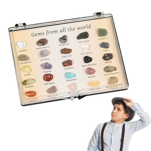 Edelstein-Proben-Set – Sammlung von natürlichen Rock-Mineralien, 20 Stück, gemischte Lernsteine, wunderschöne und polierte Lernbox | Rock-Set für Edelstein-Proben-Set – Sammlung von natürlichen Rock-Mineralien, 20 Stück, gemischte Lernsteine, wunderschöne und polierte Lernbox | Rock-Set für von Générique