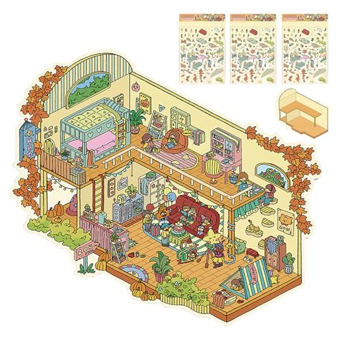 Effect House Sticker Set, Cartoon-Szene, niedliche Multifunktions-Aufkleber, niedliche Sticker-Szenen für Kreativität und feine Motorskill-Entwicklung, Kinder Effect House Sticker Set, Cartoon-Szene, niedliche Multifunktions-Aufkleber, niedliche Sticker-Szenen für Kreativität und feine Motorskill-Entwicklung, Kinder von Générique
