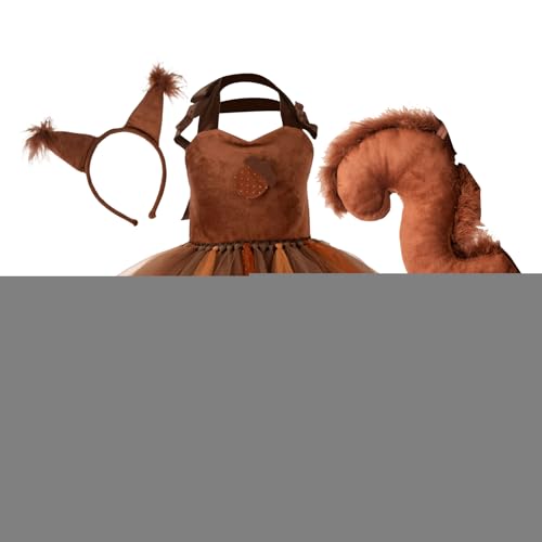 Eichhörnchen-Kostüm für Kleinkinder, Eichhörnchen-Kostüm für | Niedliches Tierkostüm für Kleinkinder | Dschungel-Cosplay-Tutu- für Mädchen, mit Ohren, Stirnband, Schwanz von Générique