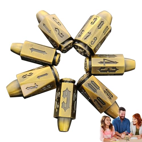 Einzigartige Würfel, Metallwürfel, 7 x tragbare polyedrische Metallkugelwürfel, Rollenspielwürfel aus Zinklegierung, Brettspiel-Zubehör für Tischspiel-Spielzeug von Générique