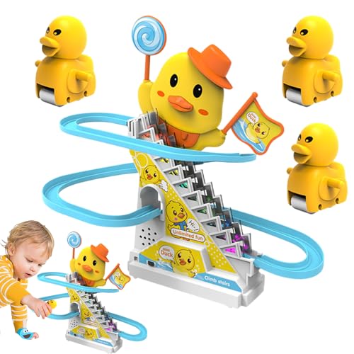 Ente, die die Treppe steigt – Rollende Ente, elektrisches Spielzeug für | Treppenspielzeug für Kinder ab 3 Jahren, lustiges Spielzeug für die elektrische Strecke von Générique