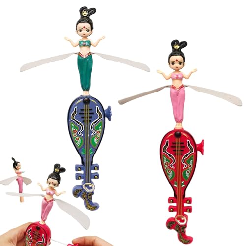 Fairy Spinner Toy – Spielzeug-Fallschirmfiguren, 2 Pack fliegender Wurst | Ziehen Sie String Flying Toy für 4 bis 8 Jahre, Spaß im Freien, Drehwerfer-Spielzeug, fliegen Sie in der Fairy Spinner Toy – Spielzeug-Fallschirmfiguren, 2 Pack fliegender Wurst | Ziehen Sie String Flying Toy für 4 bis 8 Jahre, Spaß im Freien, Drehwerfer-Spielzeug, fliegen Sie in der von Générique