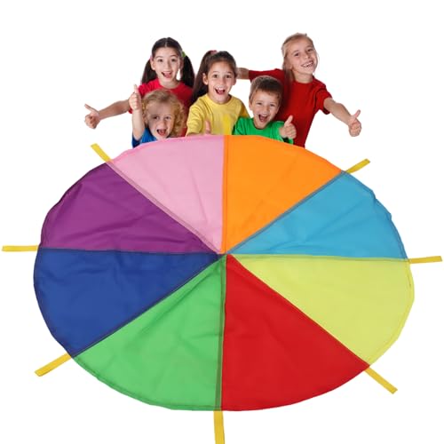 Fallschirm-Gruppenspiel aus Stoff – mehrfarbiges und vibrierendes Spielzelt mit robusten Griffen | Ideal für Outdoor-Aktivitäten von , fördert Teamarbeit, Gleichgewicht und Int Fallschirm-Gruppenspiel aus Stoff – mehrfarbiges und vibrierendes Spielzelt mit robusten Griffen | Ideal für Outdoor-Aktivitäten von , fördert Teamarbeit, Gleichgewicht und Int von Générique