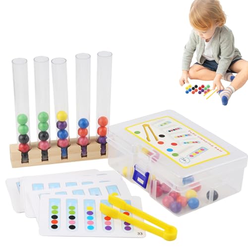 Farbsortierspielzeug aus Holz | Perlen passend zu einem Farbclip | buntes frühes Lernspielzeug für Zuhause, Schule, Reisen und draußen Farbsortierspielzeug aus Holz | Perlen passend zu einem Farbclip | buntes frühes Lernspielzeug für Zuhause, Schule, Reisen und draußen von Générique