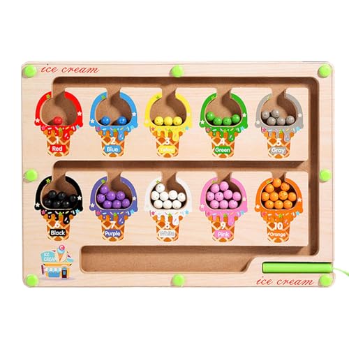 Farbsortierung des Perlenspiels, magnetischer Puzzlekarton aus Eiscreme-Holz | Magnet-Puzzle-Board aus Holz, Labyrinth in magnetischer Farbe, Plättchen-Set für die Früherziehung Farbsortierung des Perlenspiels, magnetischer Puzzlekarton aus Eiscreme-Holz | Magnet-Puzzle-Board aus Holz, Labyrinth in magnetischer Farbe, Plättchen-Set für die Früherziehung von Générique