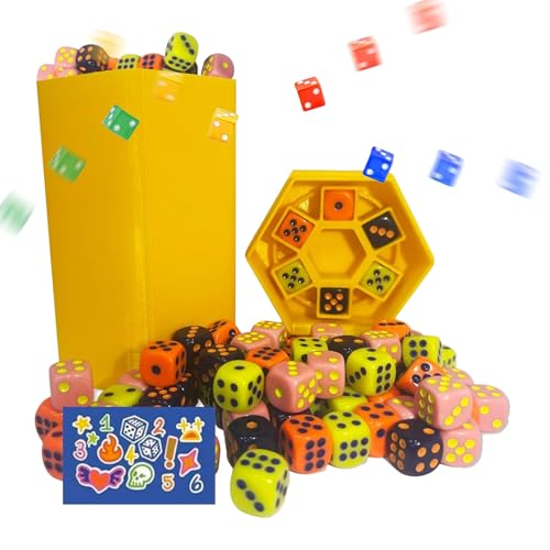 Fast Paced Dice Game, Multiplayer Desk Toy, 1,97 x 1,97 x 3,94 Zoll Strategic Interactive Challenge, kompaktes Reisefreundliches Design, Easy Setup Gameplay, perfekt für Partys, Camping, Klassenzimmer von Générique