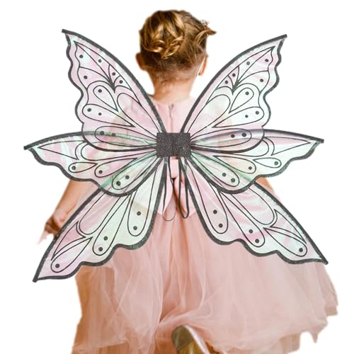 Feenflügel für Mädchen Erwachsene - Engelskostüm mit weißen Schmetterlingsflügeln, Feenzubehör für Halloween-Partys | Elegante Feenflügel für Frauen, magisches weißes Feenkostüm, Kleid von Générique
