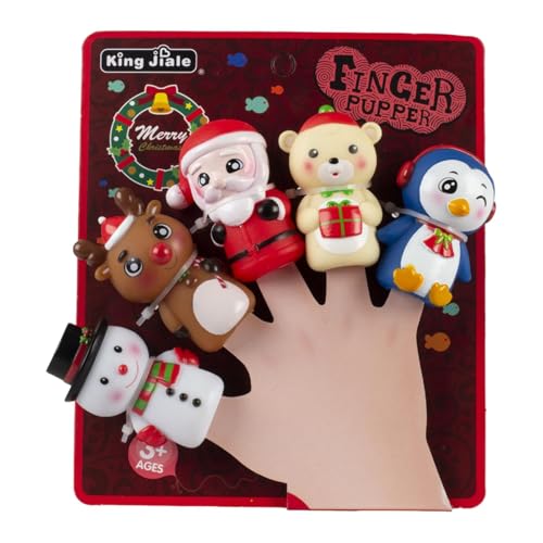 Fingerpuppe, Fingerpuppe, 5 x Weihnachtsmärchenfinger, Lernspielzeug für die Zeit der Cartoon, Figuren mit Fingern, Weihnachtsmann-Fingerpuppen von Générique