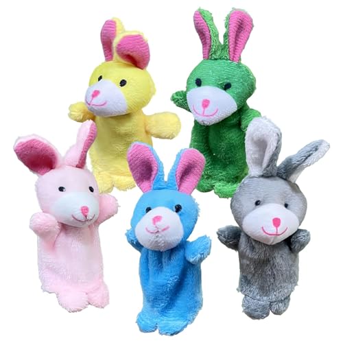 Fingerpuppen, Plüschtier, interaktives Spielzeug, 3,94 Zoll (8,9 cm), weiche Tier-Puppen, für Storytelling-Requisiten, 5 Stück, lustiges Spielspielzeug für Kinder, Schulen, Geburtstag Shows von Générique
