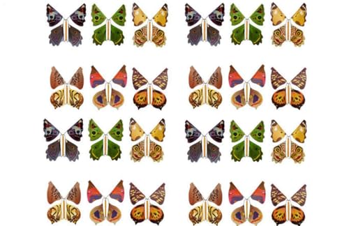 Fliegendes Schmetterlingsspielzeug – 24 Stück Magic Wind Up Butterfly Toy, Flying Butterfly Fairy Toy mit leuchtenden Farben, Spielzeug für Flutter Butterfly für Schulen von M von Générique