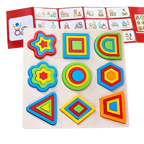Formen-Puzzlespiele für | Holzpuzzleblöcke | Geometrische Aktivitäten für die Entwicklung von Bildung und Lernen | Blöcke für Kindergärten Mädchen von Générique