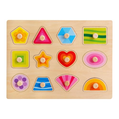 Formensortierer für Kleinkinder, Puzzles in sicherer interaktiver Form – Spielzeug zum Sortieren und Stapeln, Sortieren von Formen aus Holz mit lebendigen Farben für Geburtstag, Weihnachten, Neujahr von Générique