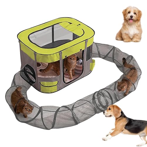 Freigehege für Katzen mit Tunnel – tragbares Tunnelzelt für kleine Tiere, einfache Installation, großer Raum für Garten, Balkon Freigehege für Katzen mit Tunnel – tragbares Tunnelzelt für kleine Tiere, einfache Installation, großer Raum für Garten, Balkon von Générique