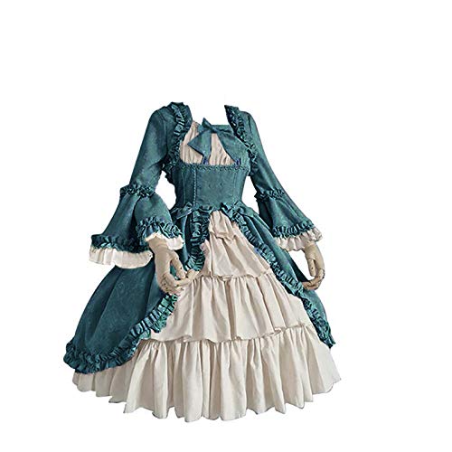 Générique 2024 New – Fashion Damen Vintage Gothic Kurz Quadratisch Patchwork Bogen Kleid Kostüm Erwachsene Cosplay Nezuko (Blau, XXXXXL) von Générique