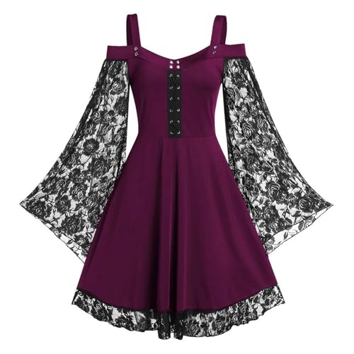 Générique 2025 Halloweenkleid Mittelalter Frauen viktorianische Kleider Retro Mittelalter Gothic Verkleidungen mit Trompetenärmeln Spitze Karneval Halloween Party Générique 2025 Halloweenkleid Mittelalter Frauen viktorianische Kleider Retro Mittelalter Gothic Verkleidungen mit Trompetenärmeln Spitze Karneval Halloween Party von Générique