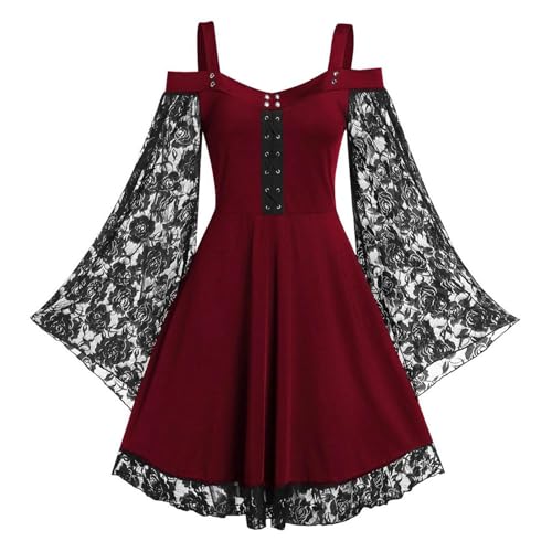 Générique 2025 Halloweenkleid Mittelalter Frauen viktorianische Kleider Retro Mittelalter Gothic Verkleidungen mit Trompetenärmeln Spitze Karneval Halloween Party Générique 2025 Halloweenkleid Mittelalter Frauen viktorianische Kleider Retro Mittelalter Gothic Verkleidungen mit Trompetenärmeln Spitze Karneval Halloween Party von Générique
