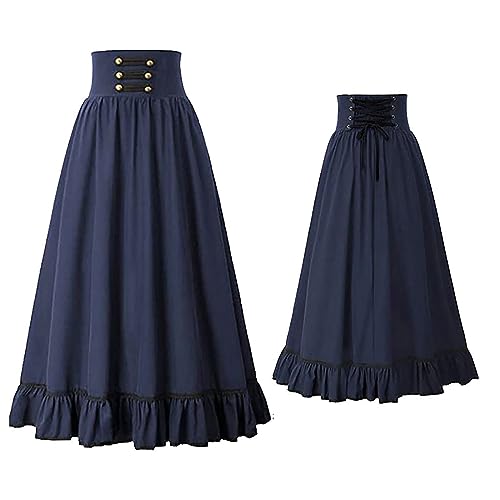 Générique 2025 Kleid A-Linie Mittelalter für Frauen Vintage A-Line Rock Hohe Taille Gothic Viktorianisch Prinzessin Renaissance Cosplay Karneval Mittelalter Kostüm Kostüme für Halloween von Générique