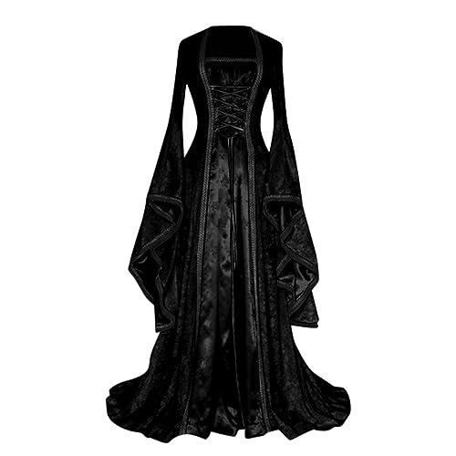 Générique 2025 Mittelalterliches Kleid Frauen Retro Maxi Kleider Gothic Viktorianische Königin der Renaissance Cosplay Karneval Mittelalter Kleidung mit Trompetenärmeln Halloween Verkleidungen Générique 2025 Mittelalterliches Kleid Frauen Retro Maxi Kleider Gothic Viktorianische Königin der Renaissance Cosplay Karneval Mittelalter Kleidung mit Trompetenärmeln Halloween Verkleidungen von Générique