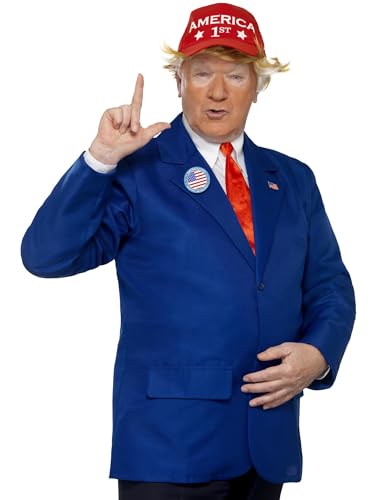 President Costume, Blue & Red, with Jacket, Tie, Hat & Pin Badges, (L) von Smiffys